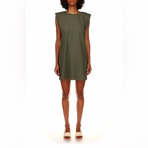Sanctuary Cotton Shoulder Pad Dress - Hiker Green